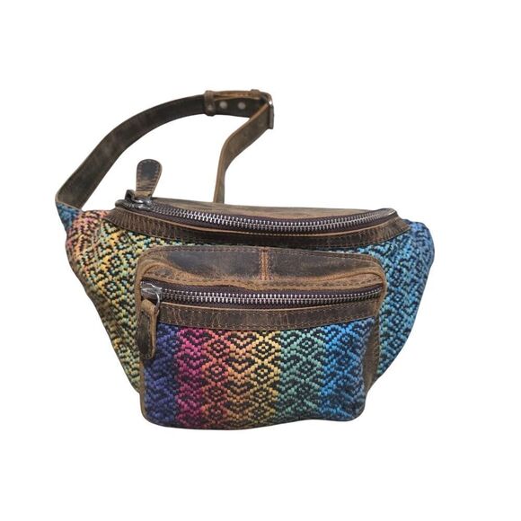 Deja Designs Leather And Handwoven Belt Bag - Picture 1 of 6